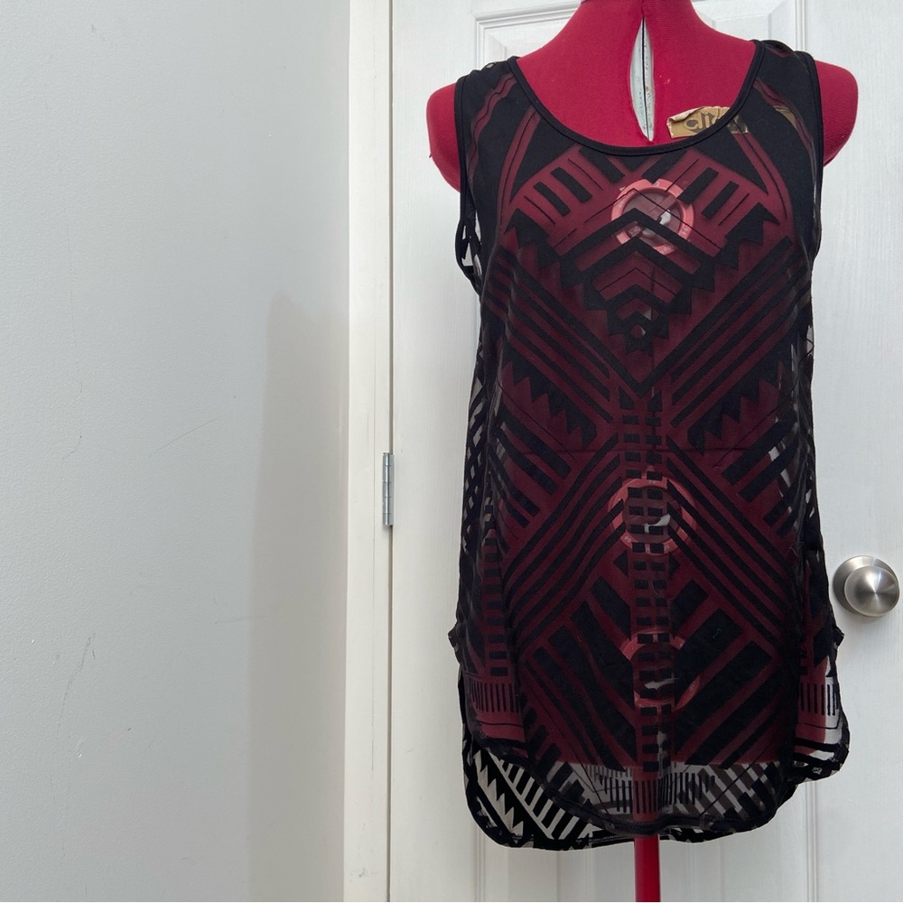 Mossimo Black sheer women knit tank top. Size S. Used.